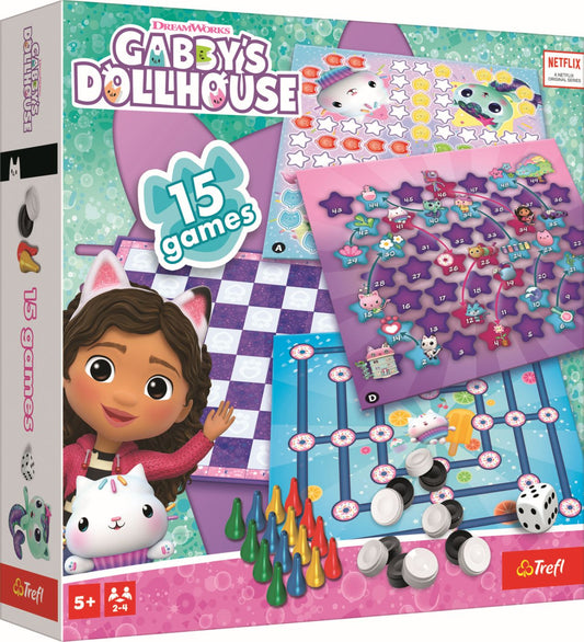 Trefl gabbys dollhouse set 15 jocuri clasice, Trefl