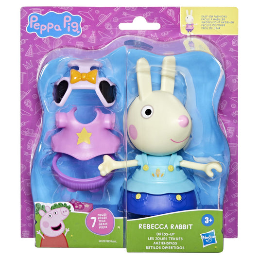 peppa pig set figurina si accesorii vestimentare iepurasul rebecca 15cm, Hasbro