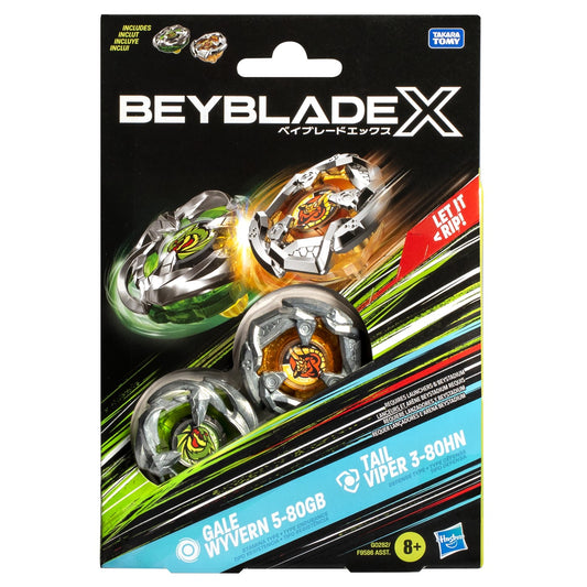 Beyblade x pachet duo tail viper 3-80hn si gale wyvern 5-80gb, Hasbro
