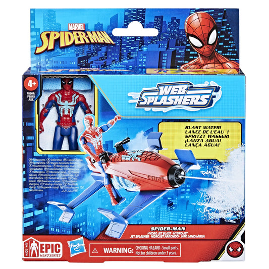 Spiderman set vehicul hydro jet si figurina spider man 10cm, Hasbro