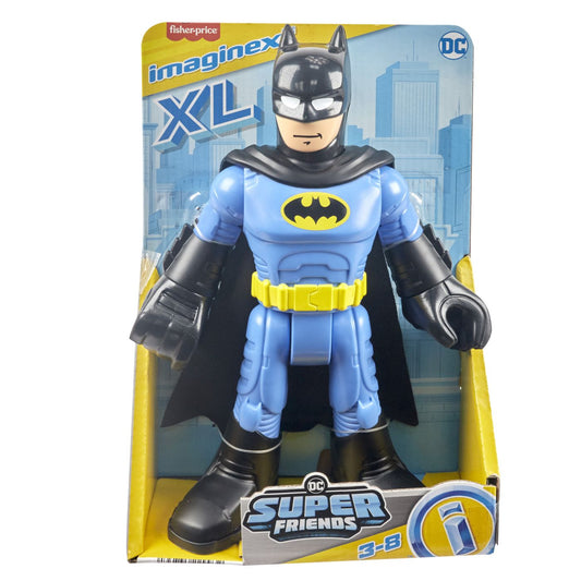 Fisher price imaginext dc super friends figurina batman xl cu costum albastru, Mattel