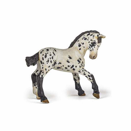 Papo figurina manz appaloosa negru, Papo