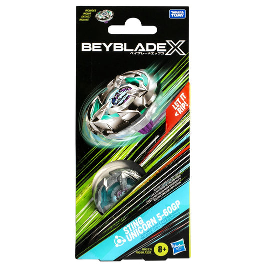 Beyblade x let it rip spirala sting unicorn 5-60gp, Hasbro