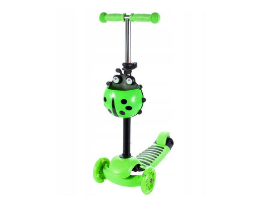 Trotineta malplay buburuza tip scooter cu 3 roti verde, AS