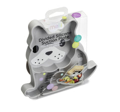 Farfurie compartimentata din silicon cu ventuza, bulldog, Melii