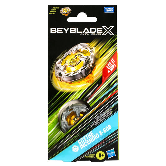 Beyblade x let it rip spirala scythe incendio 3-80b, Hasbro
