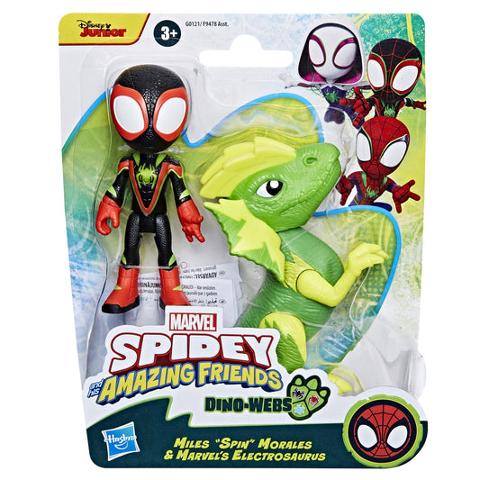 Spidey si prietenii marvel dino webs miles spin morales si marvel's electrosaurus, Hasbro
