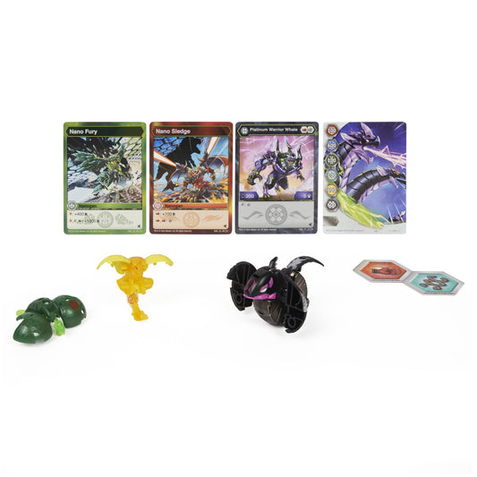 Bakugan platinum powerup s4 warrior whale nano fury si nano sledge, Spin Master