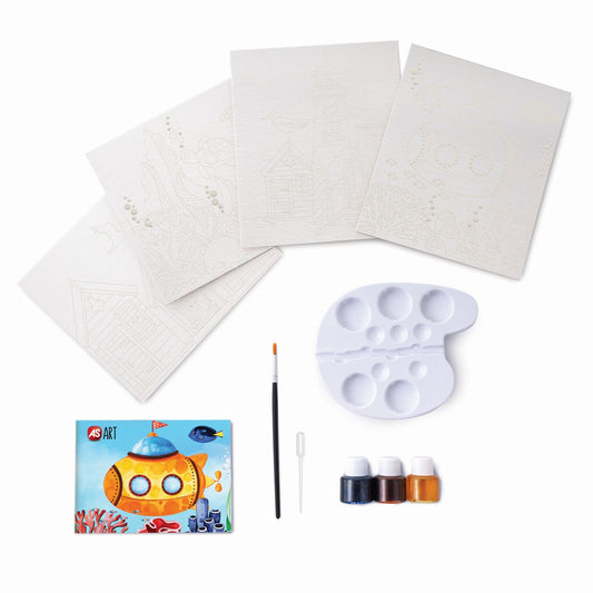 Set desen as art acuarela peisaj marin, AS