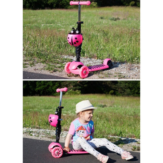 Trotineta malplay buburuza tip scooter roz, AS