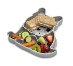 Farfurie compartimentata din silicon cu ventuza, bulldog, Melii