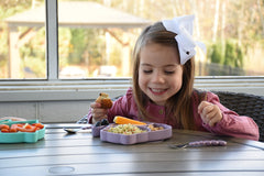 Farfurie compartimentata din silicon cu ventuza, pisica, Melii