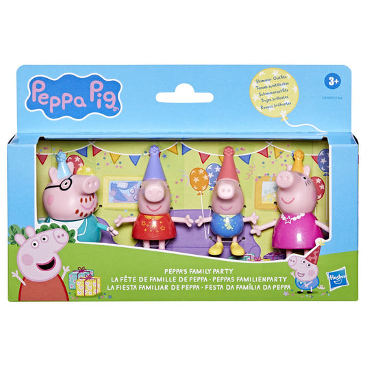 Peppa pig set figurine petrecere in familia pig, Hasbro