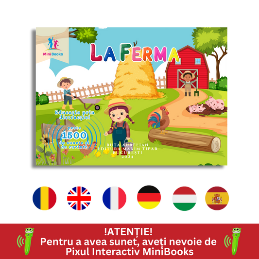 La Ferma - Animalele Domestice in 6 Limbi - Carte cu sunete interactiva, MiniBooks