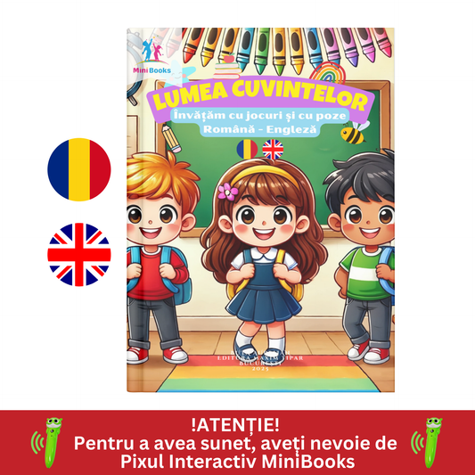 Lumea Cuvintelor - Jocuri in Romana si Engleza - Carte cu sunete interactiva, MiniBooks