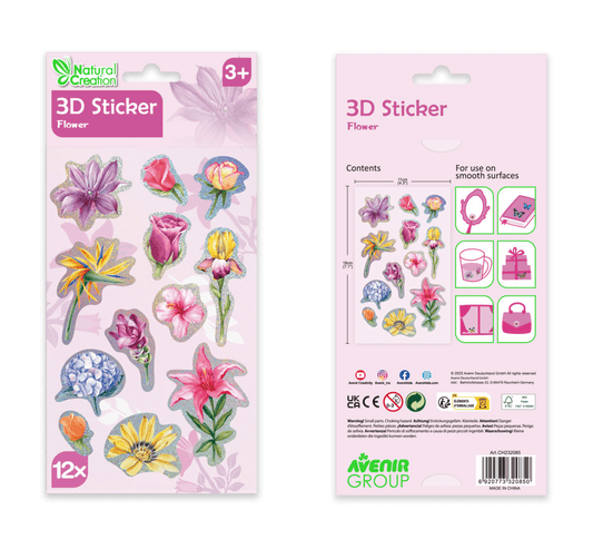 Abtibilduri 3D - Flori, colectia Creatii Naturale - Avenir - Publisol.ro