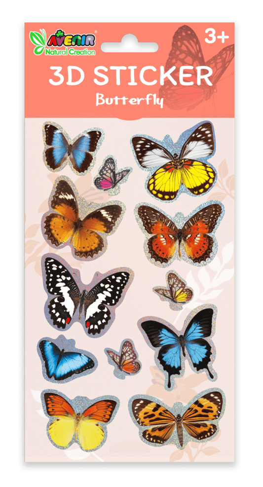 Abtibilduri 3D - Fluturi, colectia Creatii Naturale - Avenir - Publisol.ro
