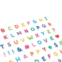 Abtibilduri cu sclipici Alfabet Stickiville - Ooly