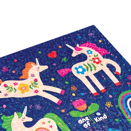 Abtibilduri holografice cu sclipici Stickiville Magical Unicorns - Ooly