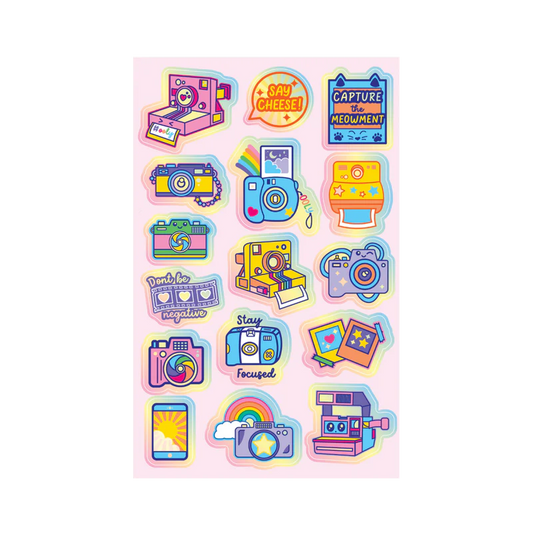 Abtibilduri holografice Stickiville Cute Cameras - Ooly