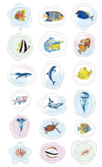 Abtibilduri imitatie sigiliu - Animale subacvatice, colectia Creatii Naturale - Avenir - Publisol.ro