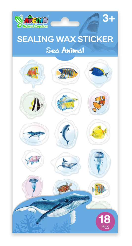 Abtibilduri imitatie sigiliu - Animale subacvatice, colectia Creatii Naturale - Avenir - Publisol.ro