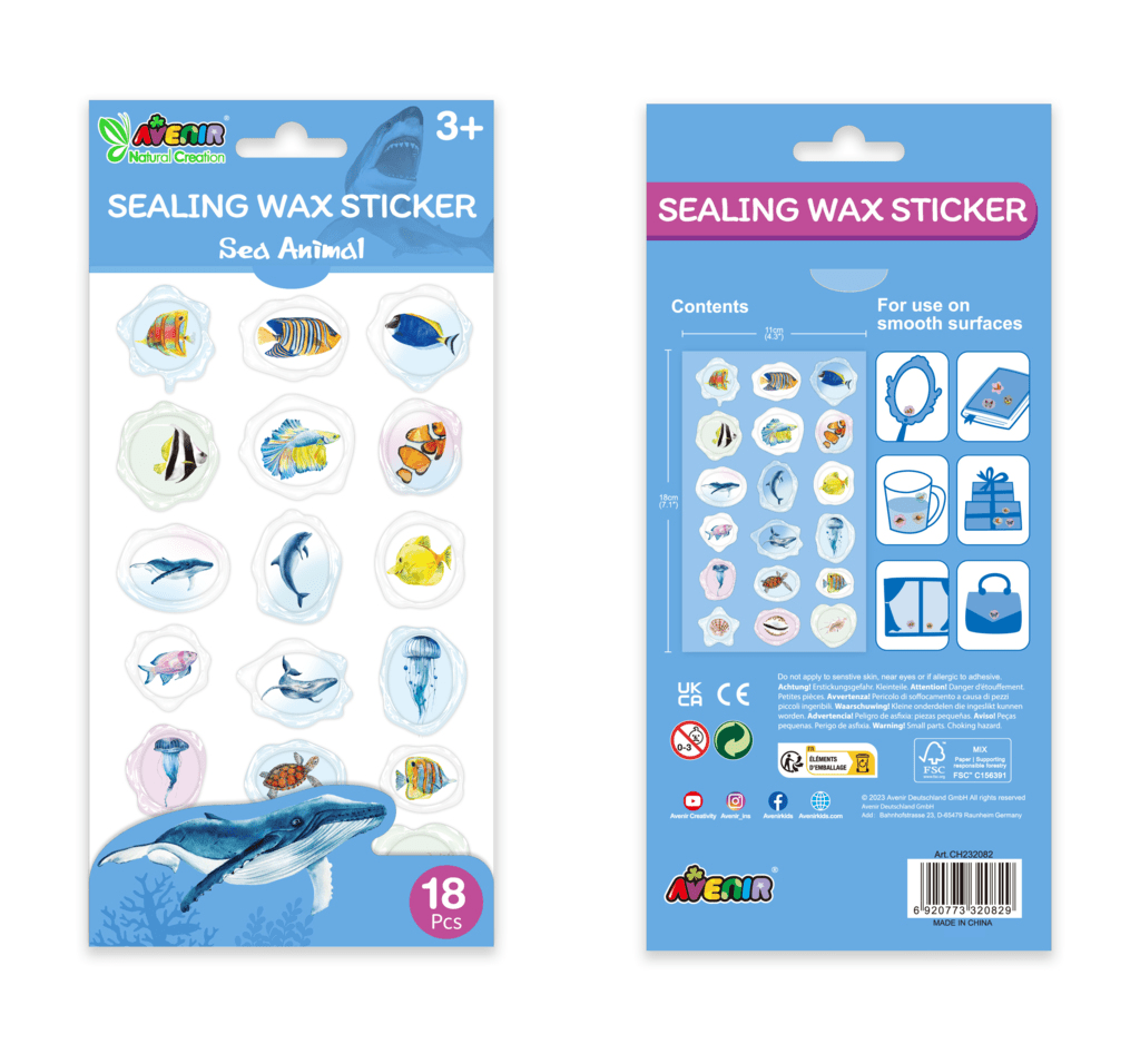 Abtibilduri imitatie sigiliu - Animale subacvatice, colectia Creatii Naturale - Avenir - Publisol.ro