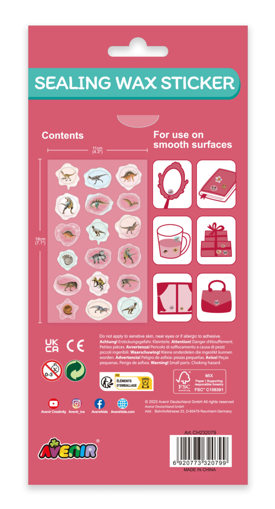 Abtibilduri imitatie sigiliu - Dinozauri, colectia Creatii Naturale - Avenir - Publisol.ro