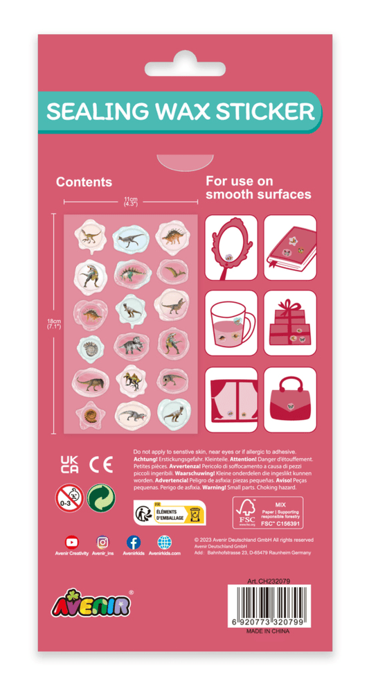 Abtibilduri imitatie sigiliu - Dinozauri, colectia Creatii Naturale - Avenir - Publisol.ro