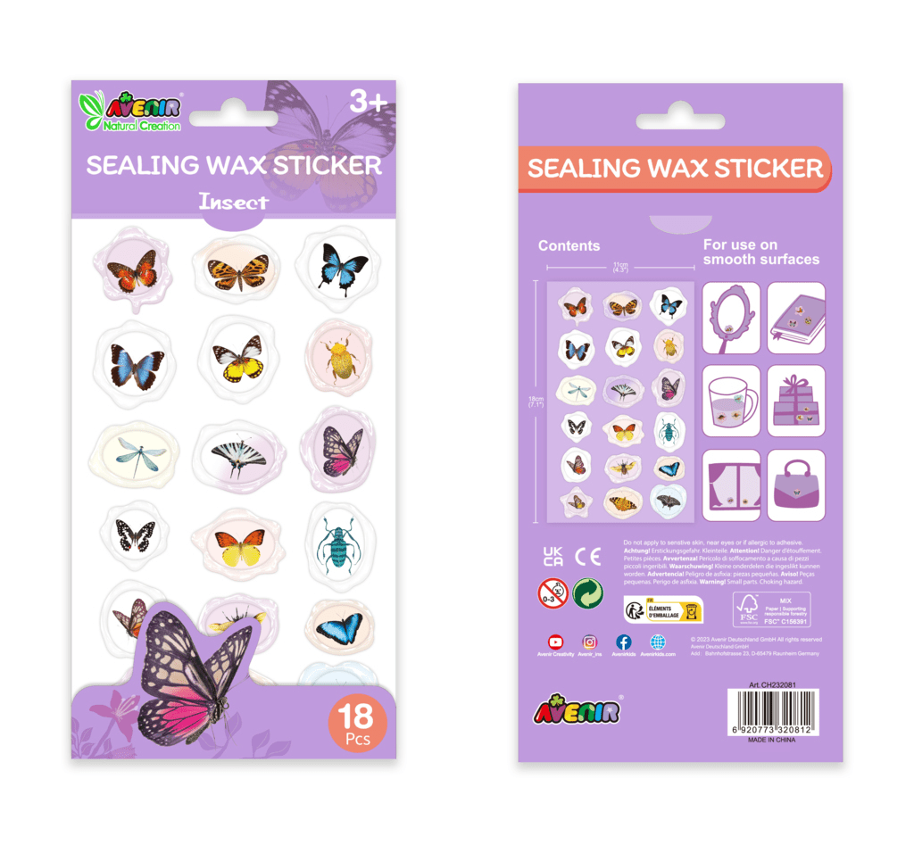 Abtibilduri imitatie sigiliu - Insecte, colectia Creatii Naturale - Avenir - Publisol.ro