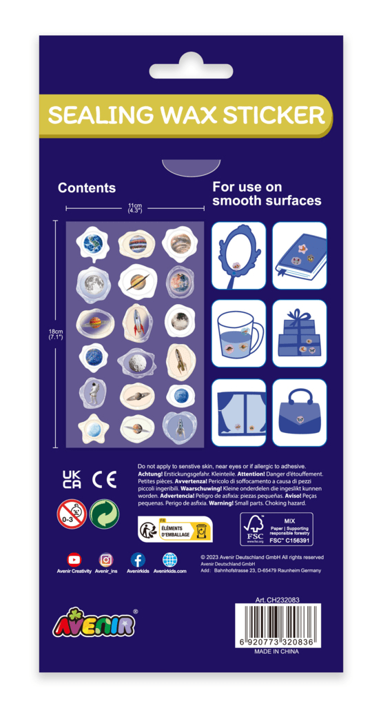 Abtibilduri imitatie sigiliu - Spatiu, colectia Creatii Naturale - Avenir - Publisol.ro