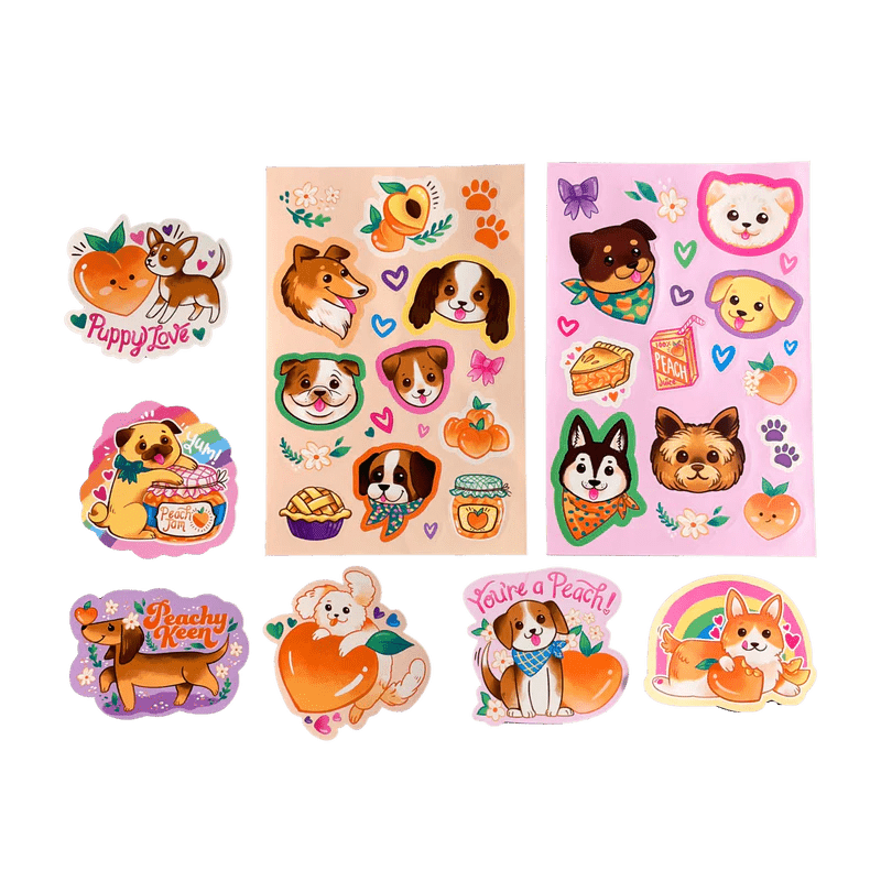 Abtibilduri parfumate - Stickiville Puppies and Peaches - Ooly - Publisol.ro