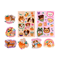 Abtibilduri parfumate - Stickiville Puppies and Peaches - Ooly - Publisol.ro