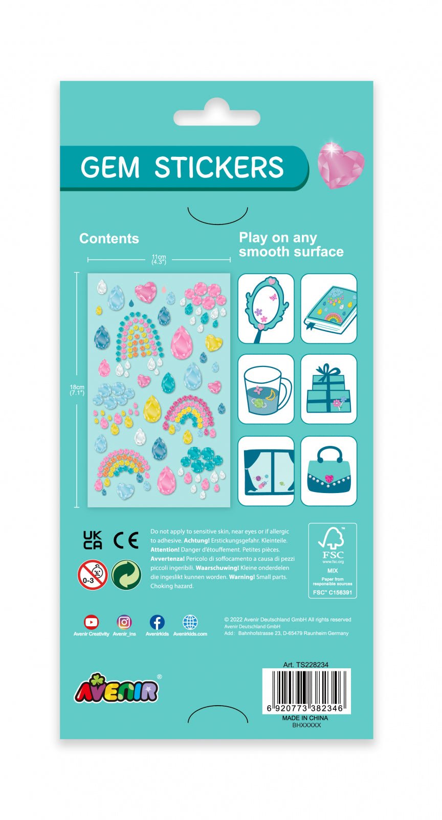 Abtibilduri pietre stralucitoare - Curcubee - Avenir - Publisol.ro