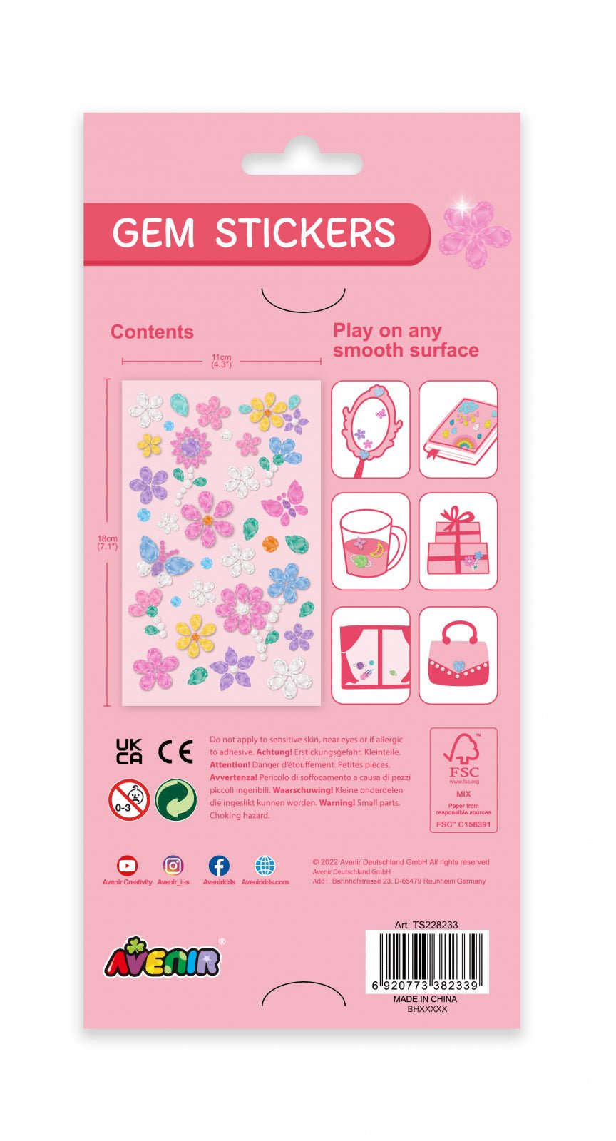 Abtibilduri pietre stralucitoare - Flori - Avenir - Publisol.ro