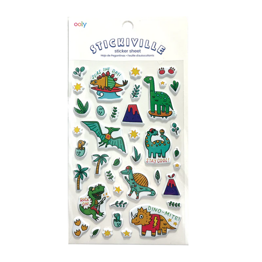 Abtibilduri pufoase Dinozauri Stickiville Dino-Mite! - Ooly