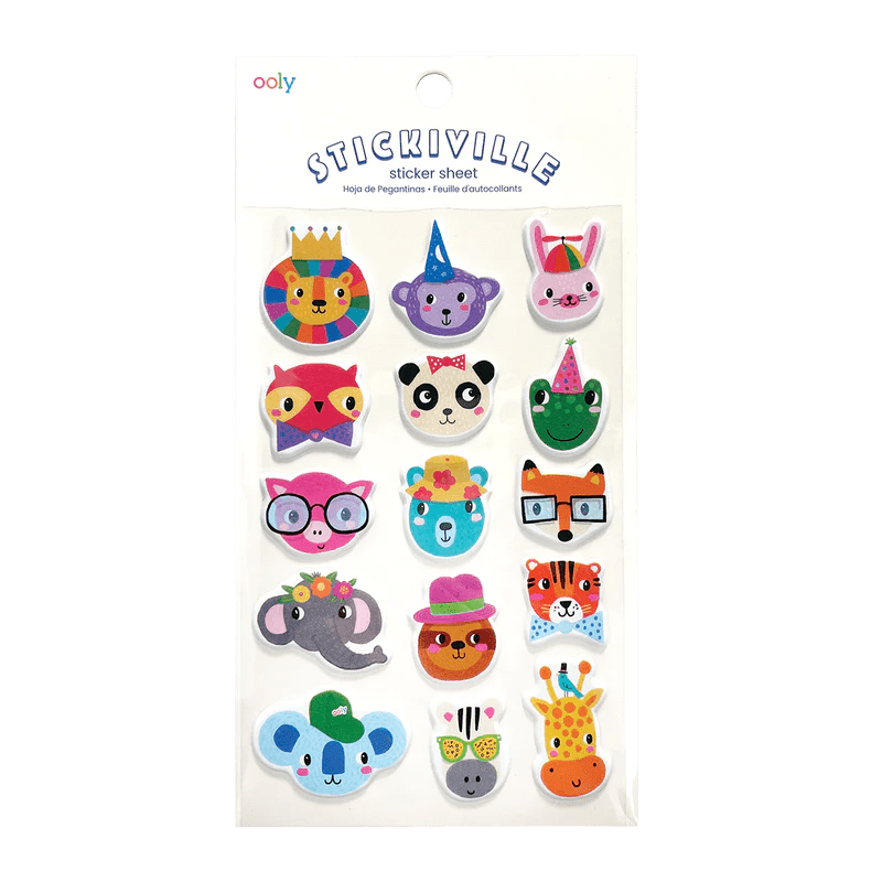 Abtibilduri pufoase Stickiville Party Animals - Ooly - Publisol.ro