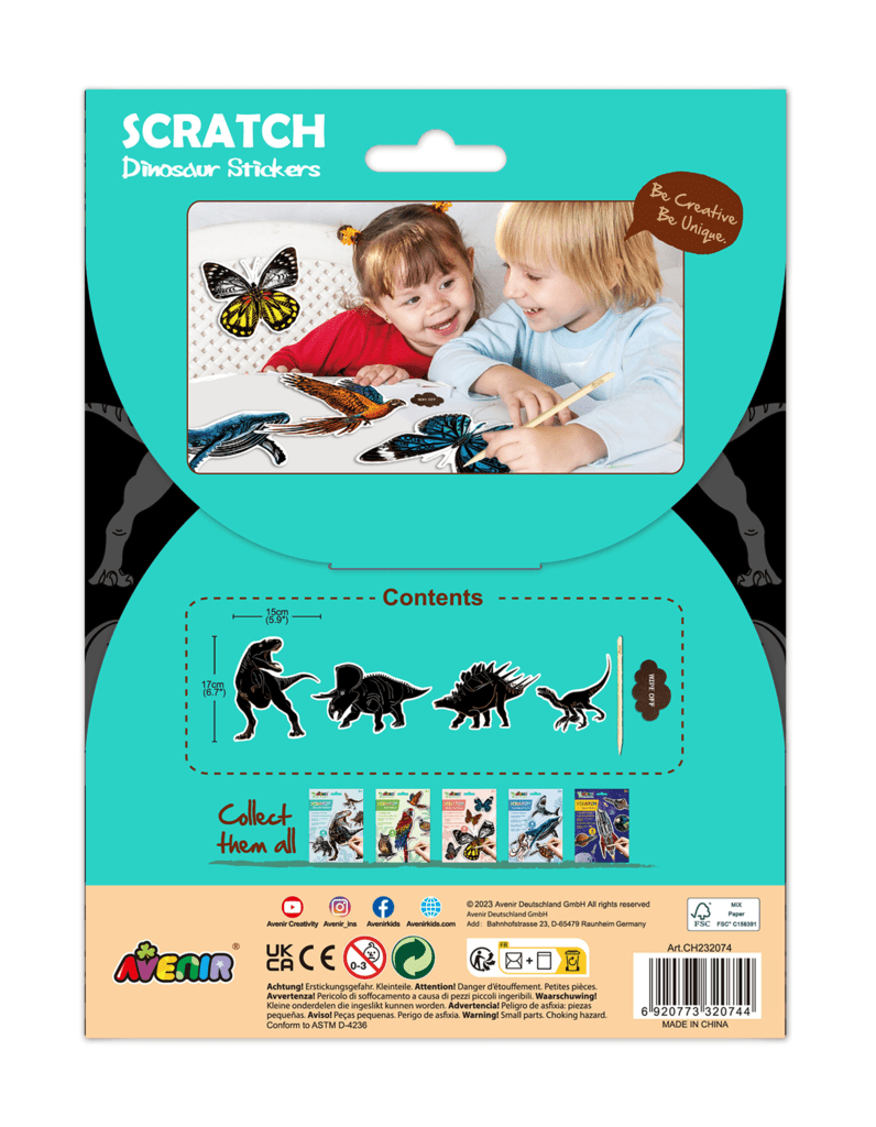 Abtibilduri razuibile - Dinozauri, colectia Creatii Naturale - Avenir - Publisol.ro