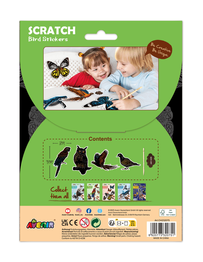 Abtibilduri razuibile - Pasari, colectia Creatii Naturale - Avenir - Publisol.ro