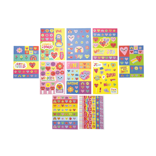 Abtibilduri Stickiville Happy Hearts - 10 pagini - Ooly