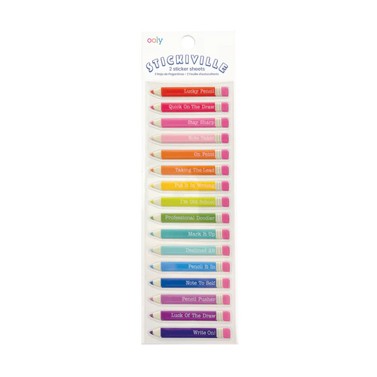 Abtibilduri vinil transparent Stickiville Lucky Pencils - Ooly