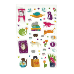 Abtibilduri vinil transparent Stickiville Quirky Cats - Ooly