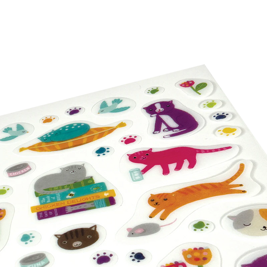 Abtibilduri vinil transparent Stickiville Quirky Cats - Ooly