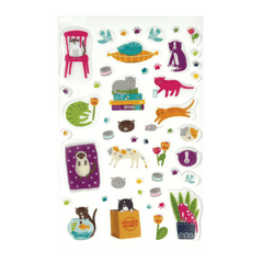 Abtibilduri vinil transparent Stickiville Quirky Cats - Ooly - Publisol.ro