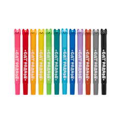 Creioane acuarele cu gel, Cat Parade, set 12 culori - Ooly