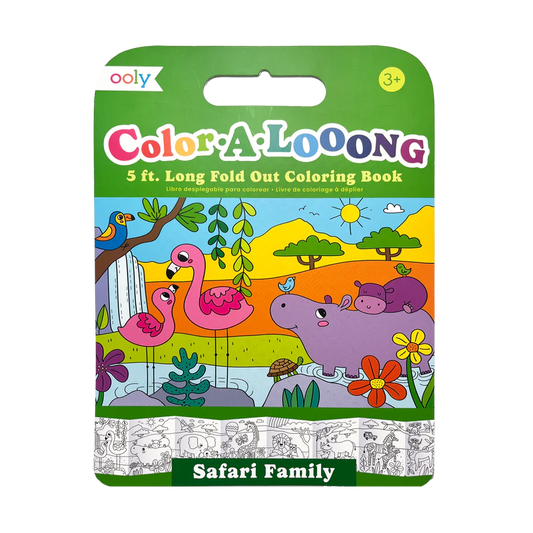 Album de colorat cu lungime 1,5 m - fata-verso, Color-A-Looong - Expeditie Safari - Ooly