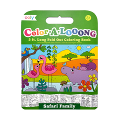 Album de colorat cu lungime 1,5 m - fata-verso, Color-A-Looong - Expeditie Safari - Ooly