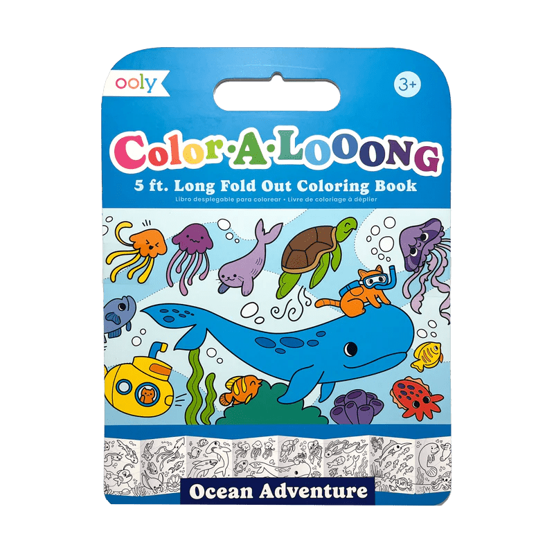 Album de colorat cu lungime 1,5 m - fata - verso, Color - A - Looong - Aventura Subacvatica - Ooly - Publisol.ro