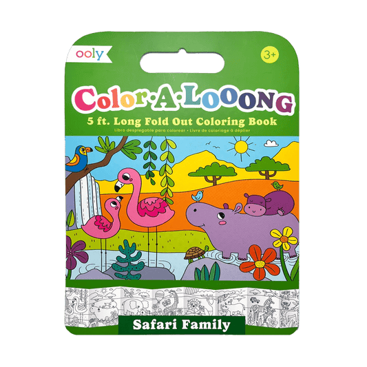 Album de colorat cu lungime 1,5 m - fata - verso, Color - A - Looong - Expeditie Safari - Ooly - Publisol.ro