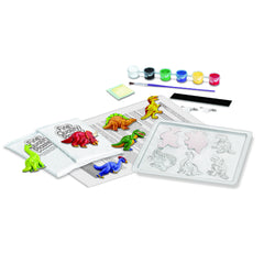 Atelier creativ Modeleaza si picteaza - Dinozaur care straluceste in intuneric - 4M